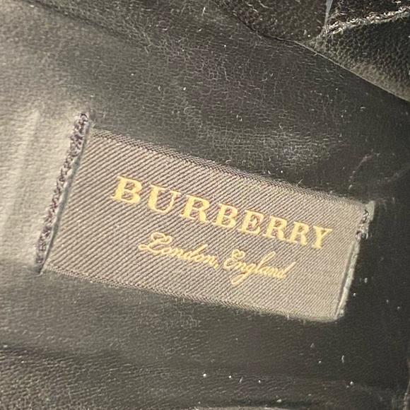 Burberry ankle boot, Hazelburst 115, blue suede, wood-effect heel. Red stitching - Picture 2 of 8